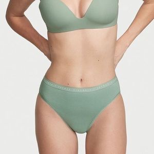 Victoria's Secret Stretch Cotton High-Leg Brief Panty Green Medium NEW